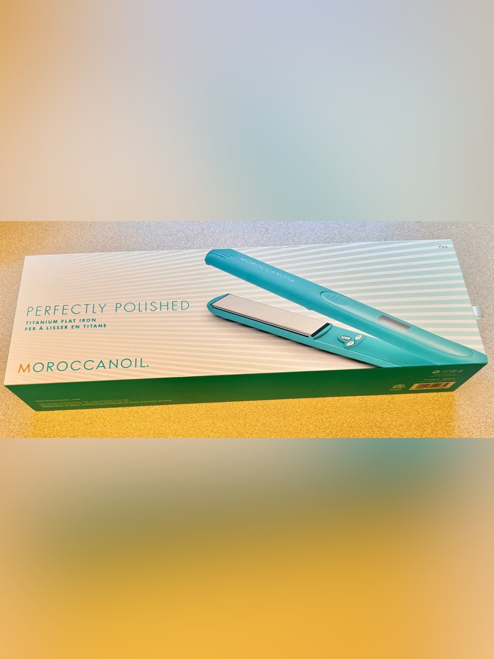 Moroccanoil Teal Compact Titanium Flat Iron Hair Straightener NIB